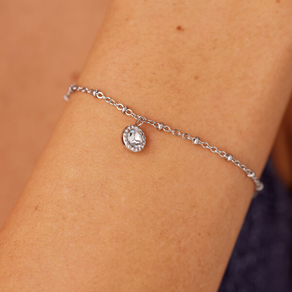 Jemný ocelový náramek s krystalem Aurora SAR62