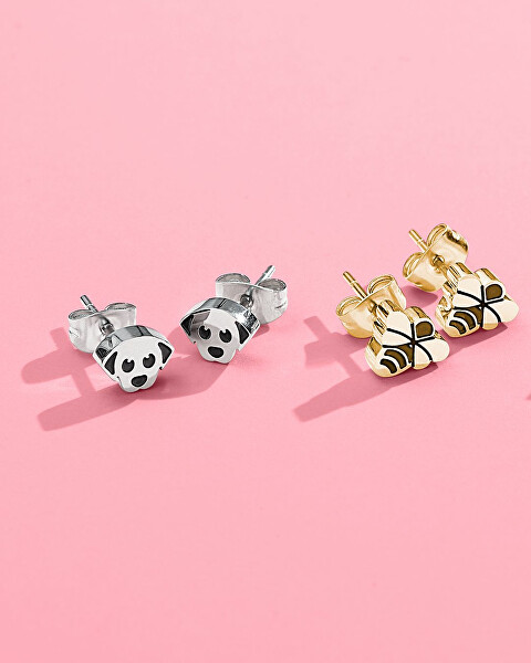Gyönyörű acél bedugós fülbevalók kutya Click SCK158