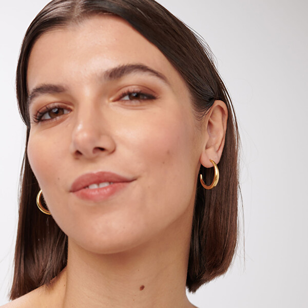 Kruhové pozlacené náušnice Chunky SHK123