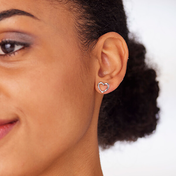 Luxusní ocelové náušnice ve tvaru srdce Emotion SMO21