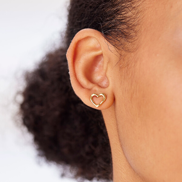 Luxusní pozlacené náušnice ve tvaru srdce Emotion SMO22