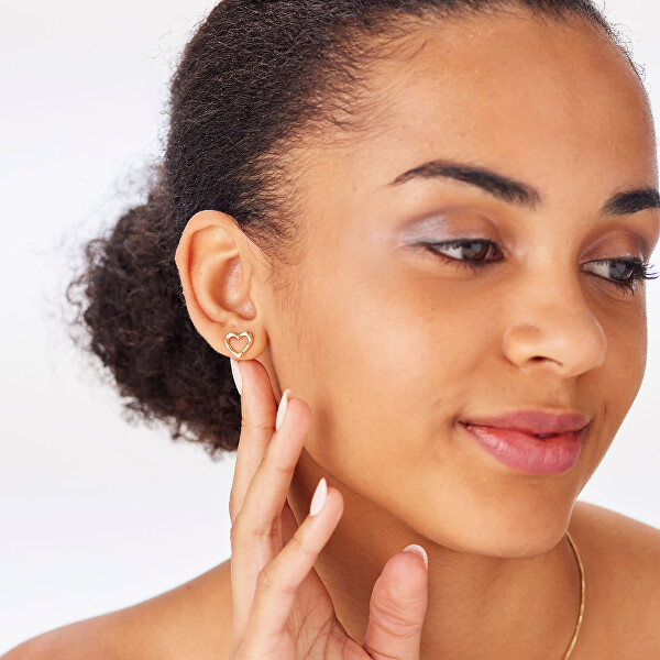 Luxusní pozlacené náušnice ve tvaru srdce Emotion SMO22