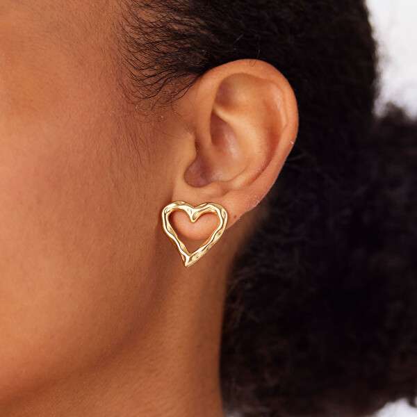 Luxusní pozlacené náušnice ve tvaru srdce Emotion SMO24