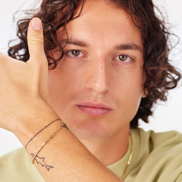 Luxusní pozlacený náramek z oceli Ripple SRP96