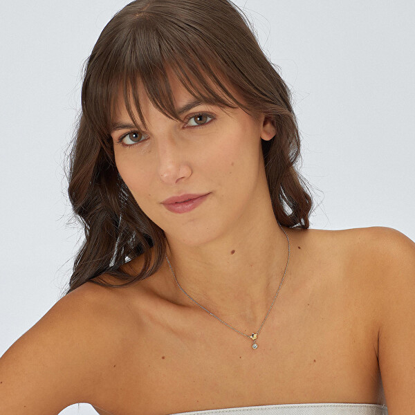 Pozlacený náhrdelník s krystalem Luce SCE22