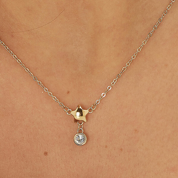 Pozlacený náhrdelník s krystalem Luce SCE22