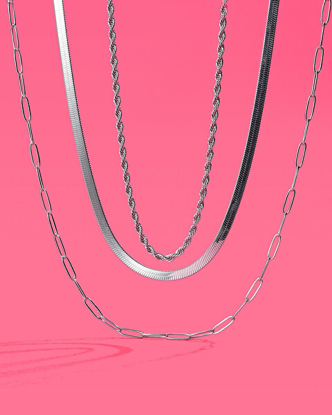 Moderní ocelový náhrdelník na přívěsky Chunky SHK01