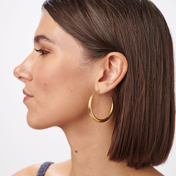 Moderní pozlacené kruhové náušnice Chunky SHK121