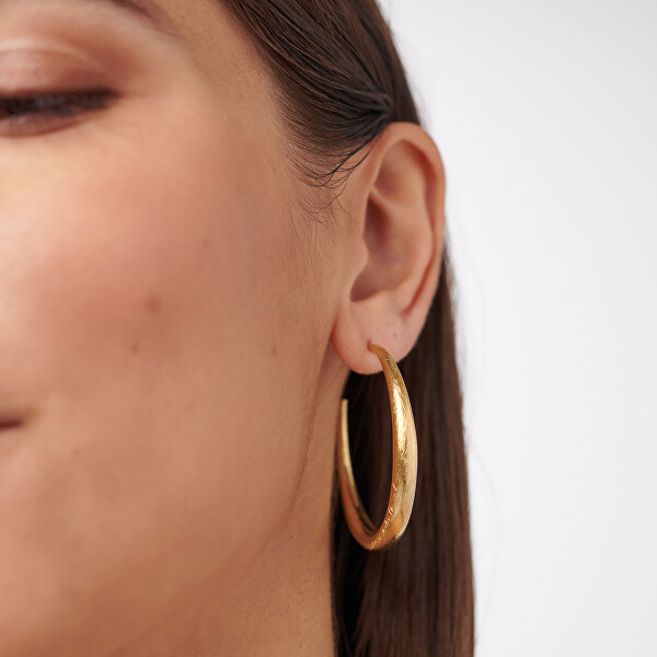 Moderní pozlacené kruhové náušnice Chunky SHK121