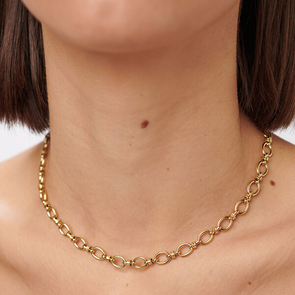 Moderní pozlacený řetízek Chunky SHK109