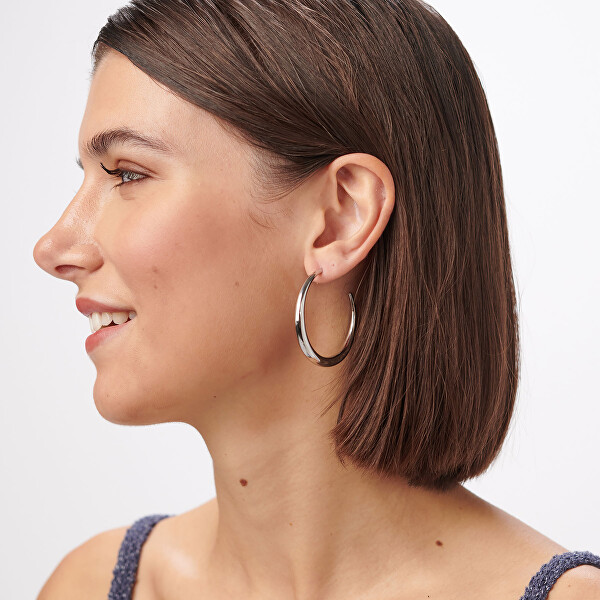 Módní ocelové kruhové náušnice Chunky SHK120