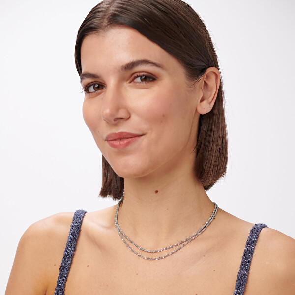 Nádherný ocelový dvojitý náhrdelník Chunky SHK104