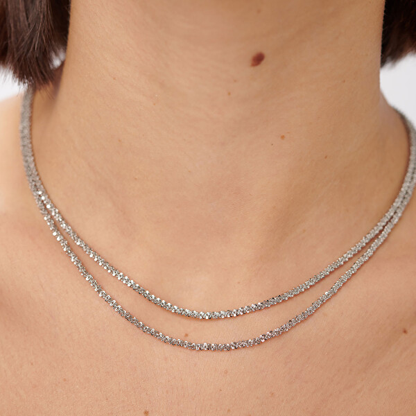 Nádherný ocelový dvojitý náhrdelník Chunky SHK104