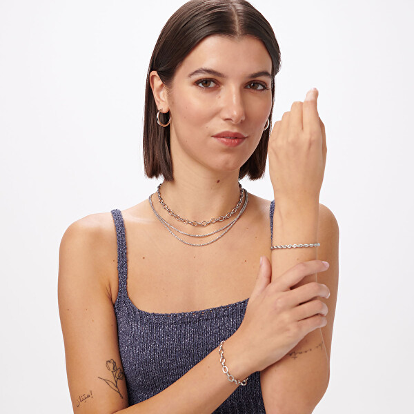 Nádherný ocelový dvojitý náhrdelník Chunky SHK104