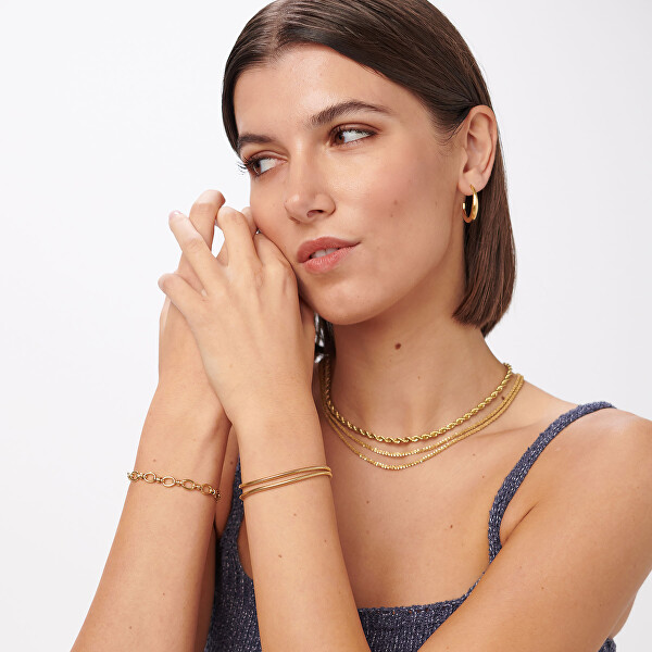 Nádherný pozlacený dvojitý náhrdelník Chunky SHK105