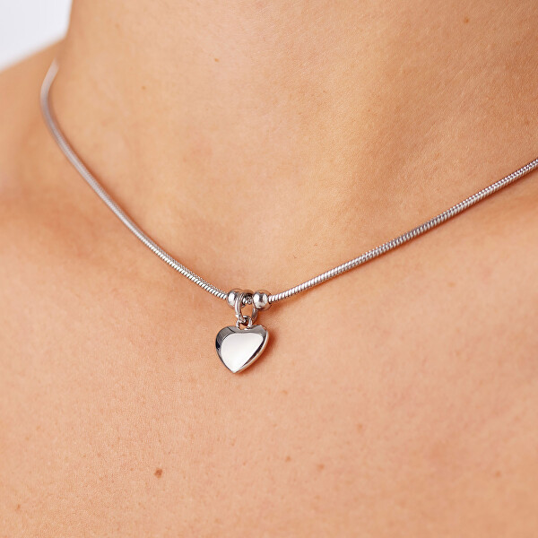 Ocelový náhrdelník s přívěskem srdce Click SCK285