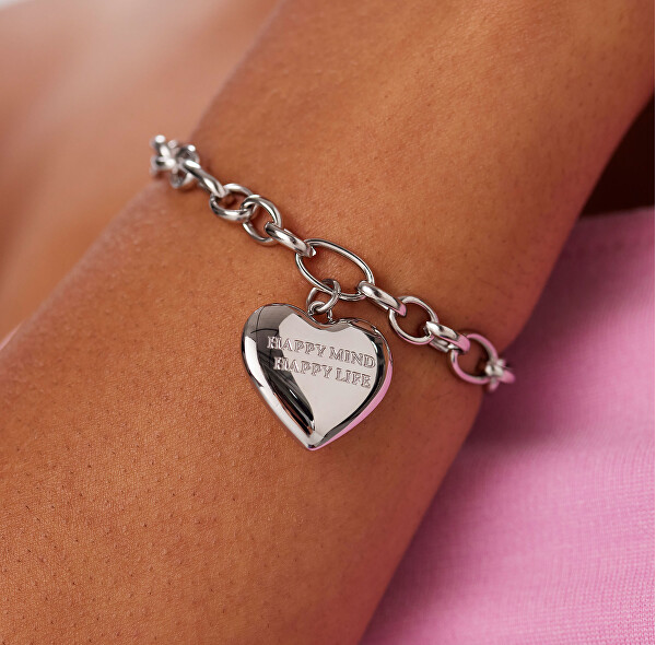 Ocelový náramek s přívěskem Srdce Be My Always SBM91