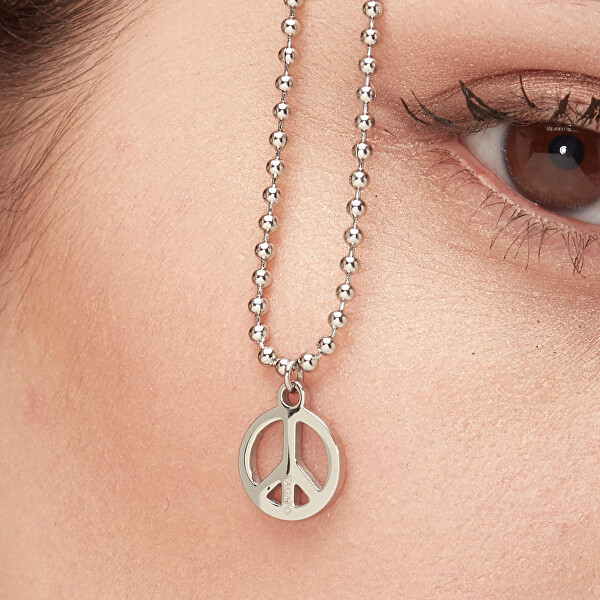 Originálny oceľový náhrdelník Peace Smile SSM002