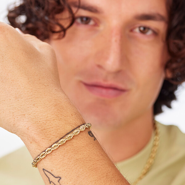 Pozlacený náramek z oceli Valis Ripple SRP93