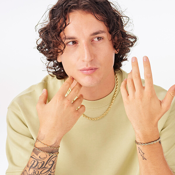 Pozlacený náramek z oceli Valis Ripple SRP93