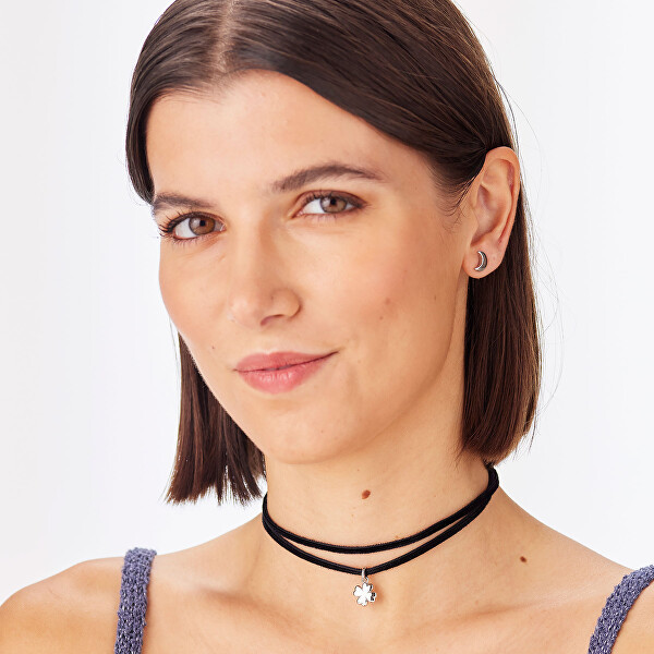 Náhrdelník s ocelovým přívěskem Čtyřlístek Click SCK277