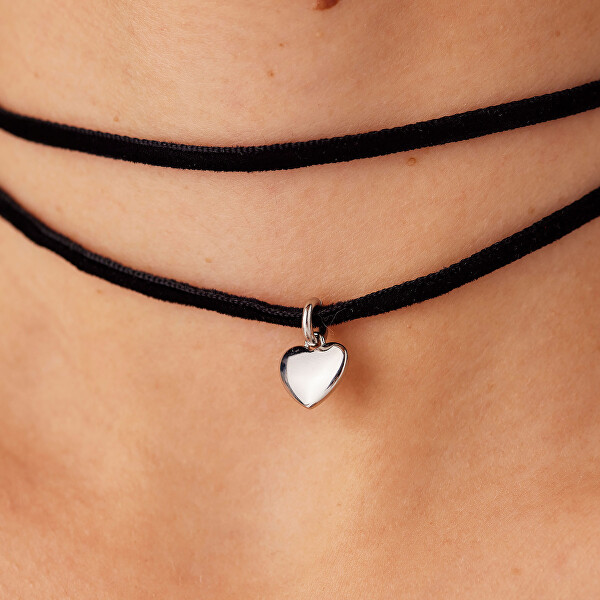 Náhrdelník s ocelovým přívěskem Srdce Click SCK278