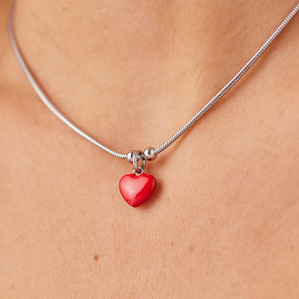 Romantický ocelový náhrdelník Srdce Click SCK284