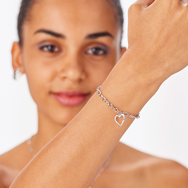 Slušivý ocelový náramek se srdíčkem Emotion SMO11