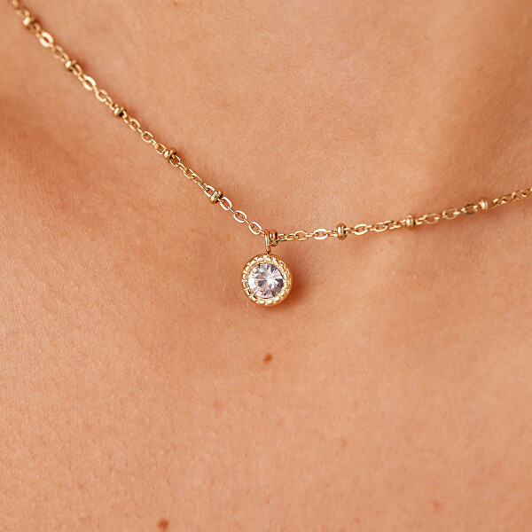 Slušivý pozlacený náhrdelník s přívěskem Aurora SAR57