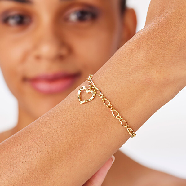 Slušivý pozlacený náramek se srdíčkem Emotion SMO12