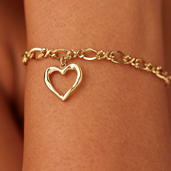 Slušivý pozlacený náramek se srdíčkem Emotion SMO12