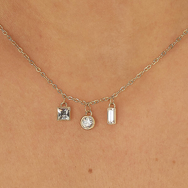 Třpytivý pozlacený náhrdelník s krystaly Luce SCE24