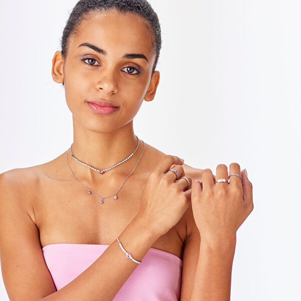 Ocelový náhrdelník se zirkony Srdce Dazzly SDZ147