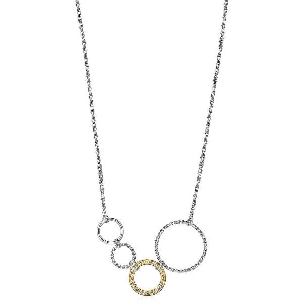 Bicolor Halskette mit Kreisen SSK01