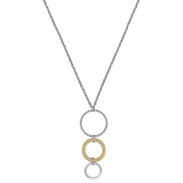 Bicolor Halskette mit Kreisen SSK02