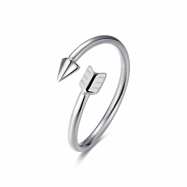 Hravý otevřený prsten z oceli Click SCK142