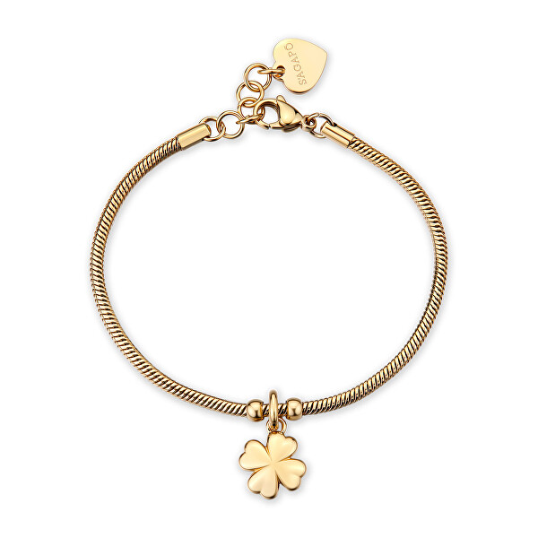 Luxusní pozlacený náramek se čtyřlístkem Click SCK290
