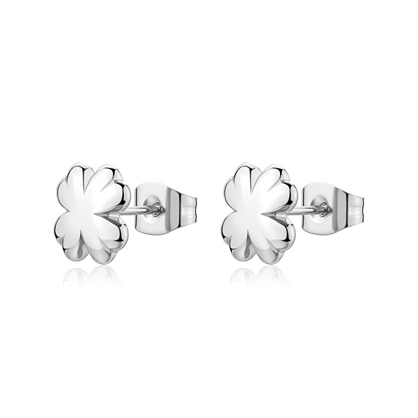 Minimalistické ocelové náušnice s čtyřlístky CLICK SCK295