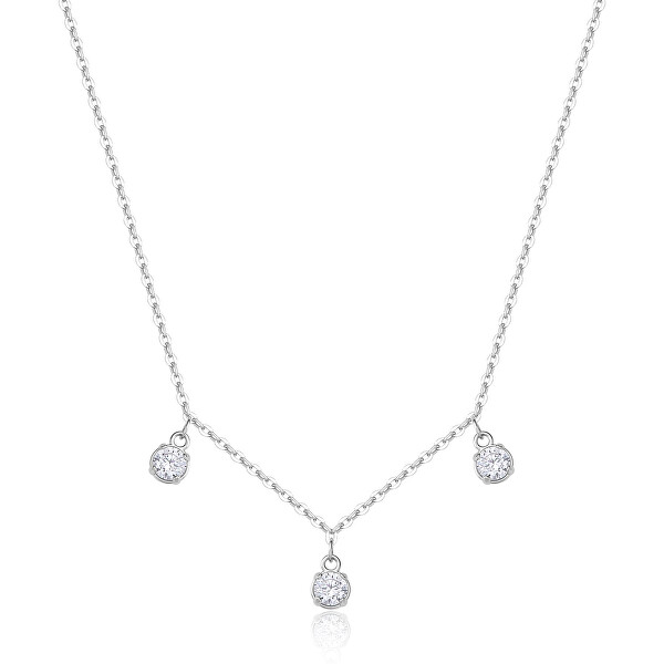 Ocelový náhrdelník s kubickými zirkony Dazzly SDZ141