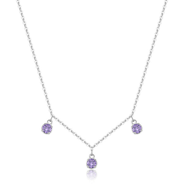 Ocelový náhrdelník s kubickými zirkony Dazzly SDZ142