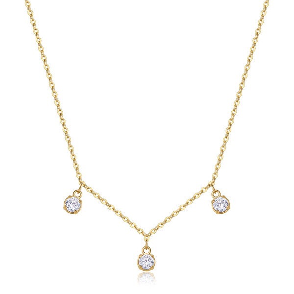 Pozlacený náhrdelník s kubickými zirkony Dazzly SDZ145