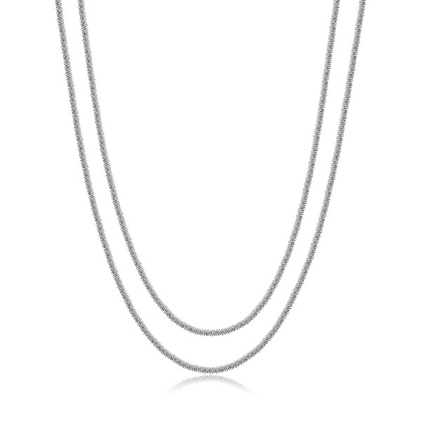 Nádherný ocelový dvojitý náhrdelník Chunky SHK104