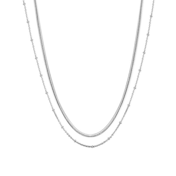 Nádherný ocelový dvojitý náhrdelník Chunky SHK08