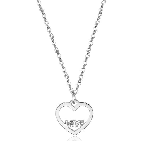 Collana con pendente cuore e scritta LOVE Pretty SPE02 (catena, pendente)