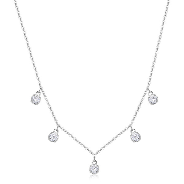 Ocelový náhrdelník s kubickými zirkony Dazzly SDZ146