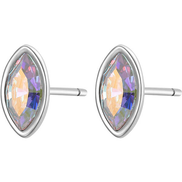 Aranyozott acél fülbevaló szivárvány kristállyal CLICK SCK34