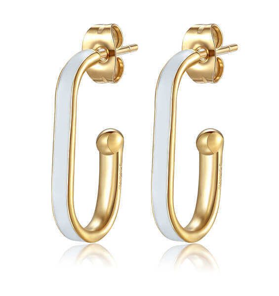 Vergoldete ovale Ohrringe mit Emaille SVB28