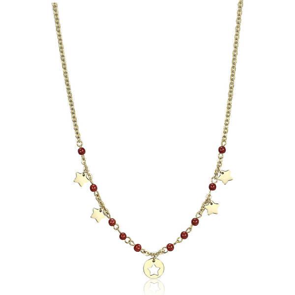 Pozlacený ocelový náhrdelník s hvězdičkami Haiti SHT01