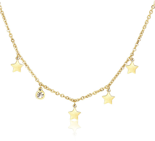 Pozlátený oceľový náhrdelník s hviezdičkami Luce SCE05