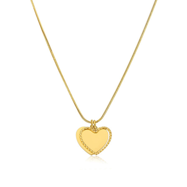 Romantica collana placcata in oro con cuoricini Message SSG10